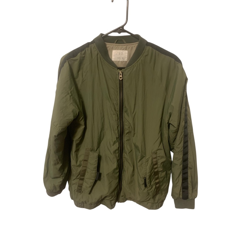Zara Olive Green Bomber Jacket Size 13-14